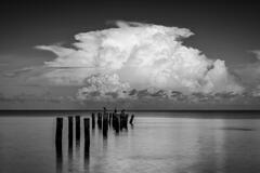 Naples Old Pier - Black and White