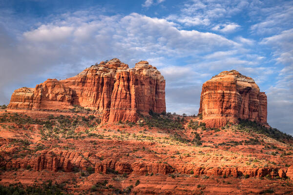Sedona lanscape scene of Cathedral Rock from the east side