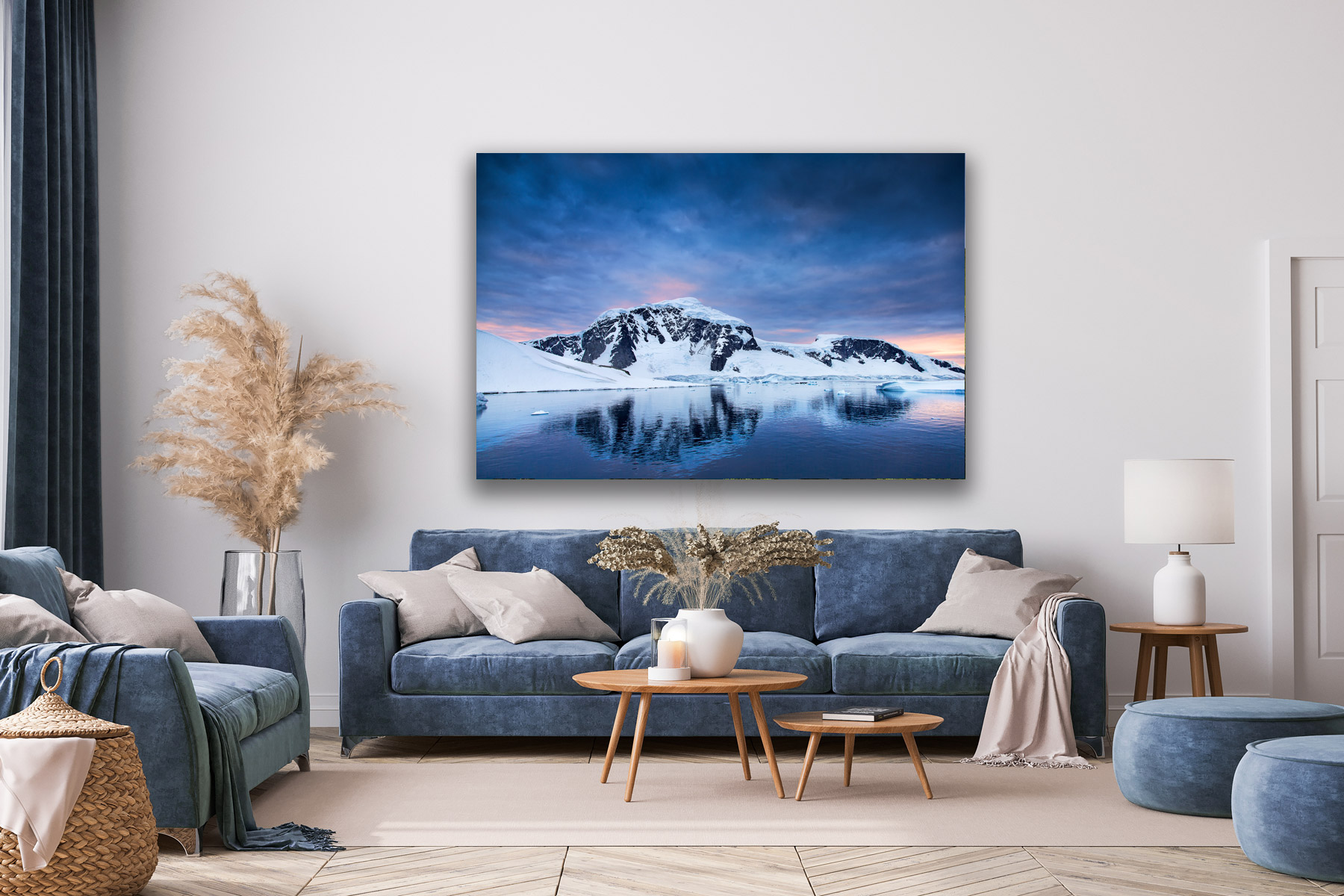 Antarctica mountains reflecting in calm water as a fine art photo print on the wall