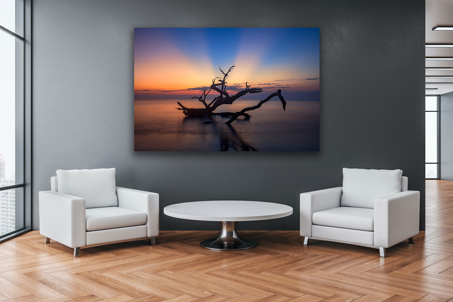 Jekyll Island Sunrise Beams as photo print on the wall