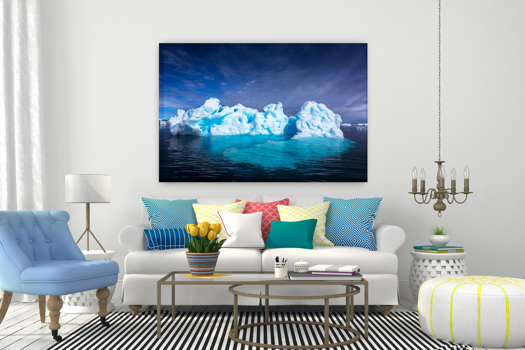 Antarctica underwater portion of an iceberg as a fine art photo print on the wall