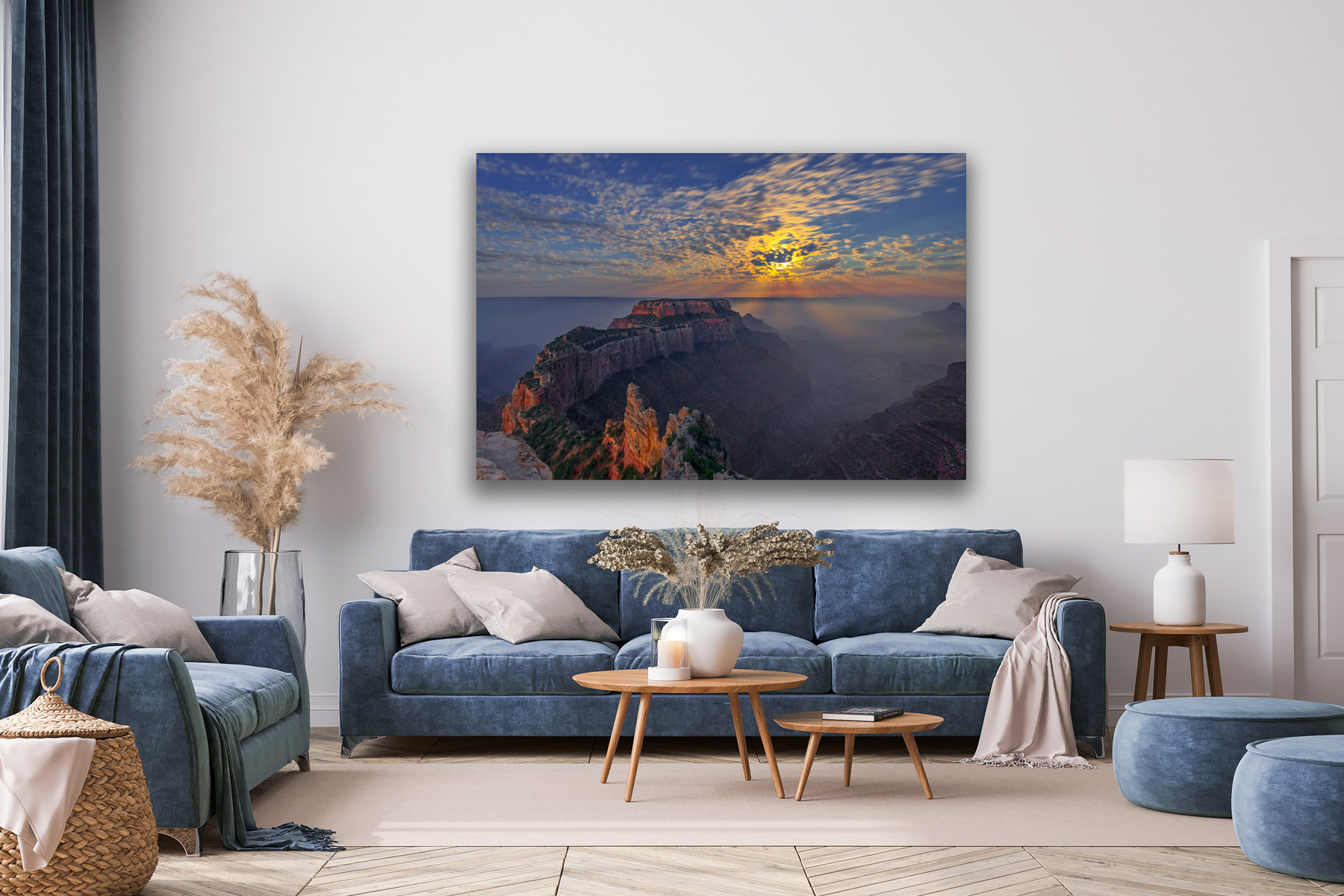 Moon setting over Cape Royal in the Grand Canyon as a fine art photo print on the wall