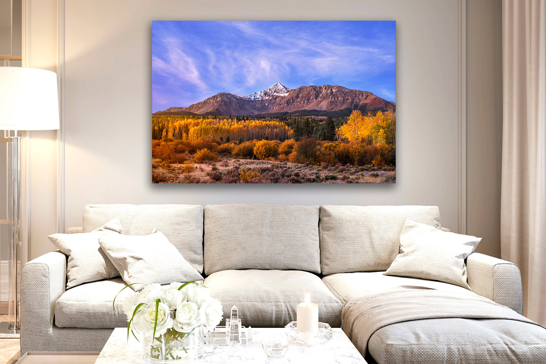 Colorado Wall Art of a print of Wilson Peak with fall color at sunrise