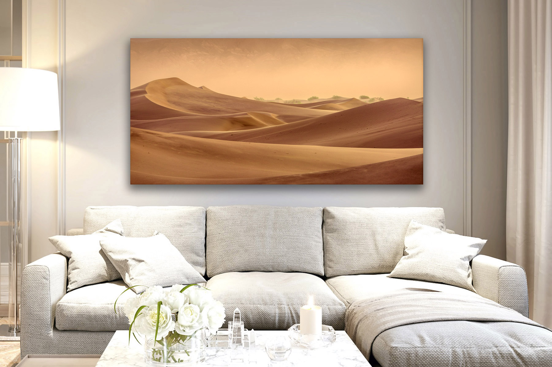 Deep warm sunset color on dunes in Death Valley as a fine art photo print on the wall