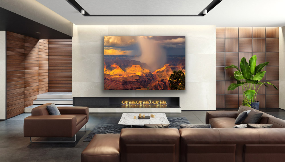 Grand Canyon photography print on the wall of a living room
