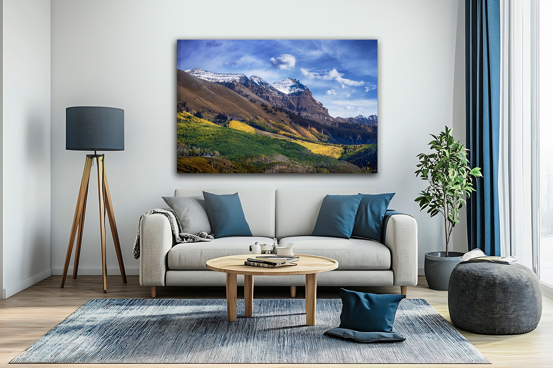 Colorado Wall Art Print on the wall of snow-capped mountains and fall colors