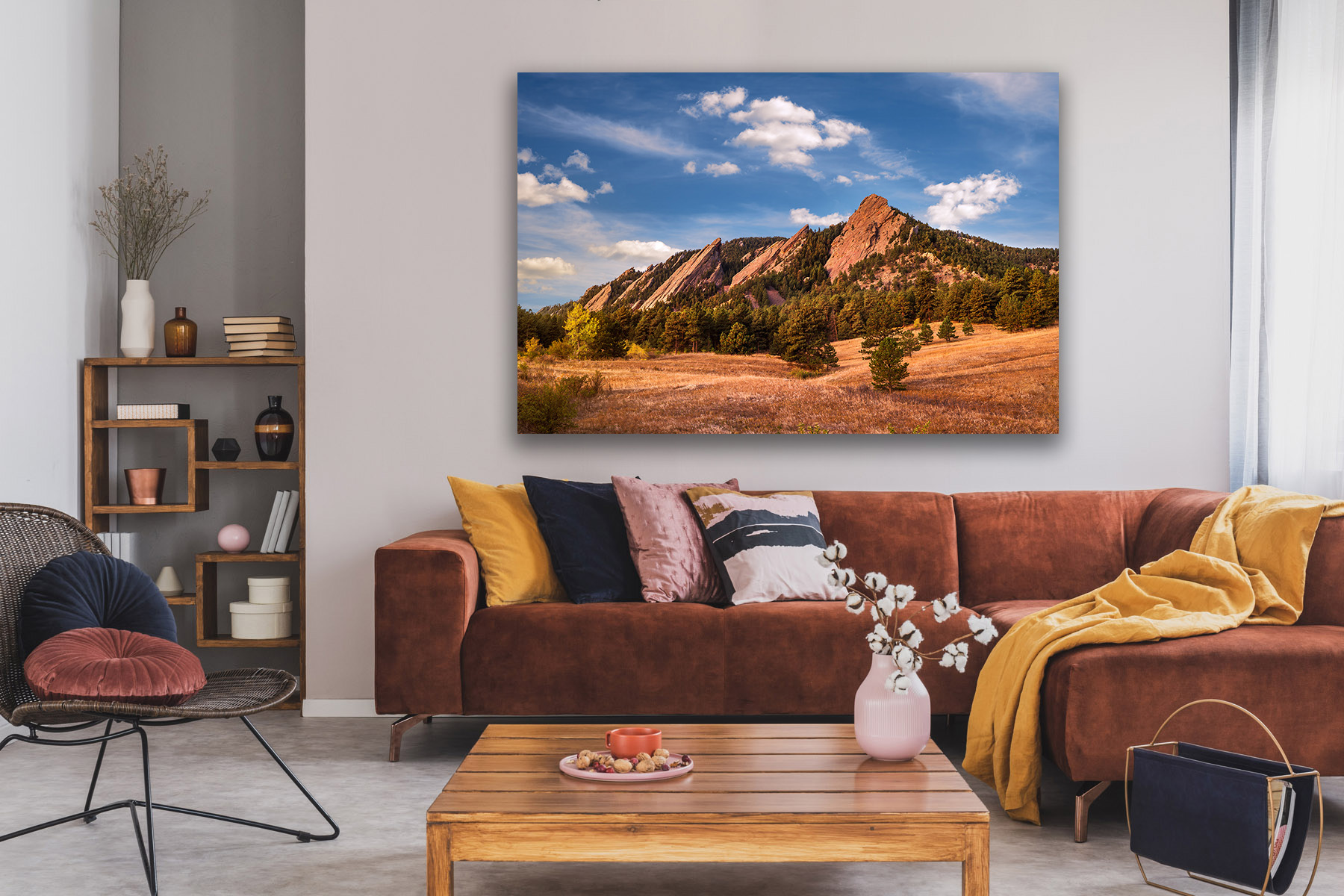 Colorado Wall Art Print of The Flatirons mountains at sunise