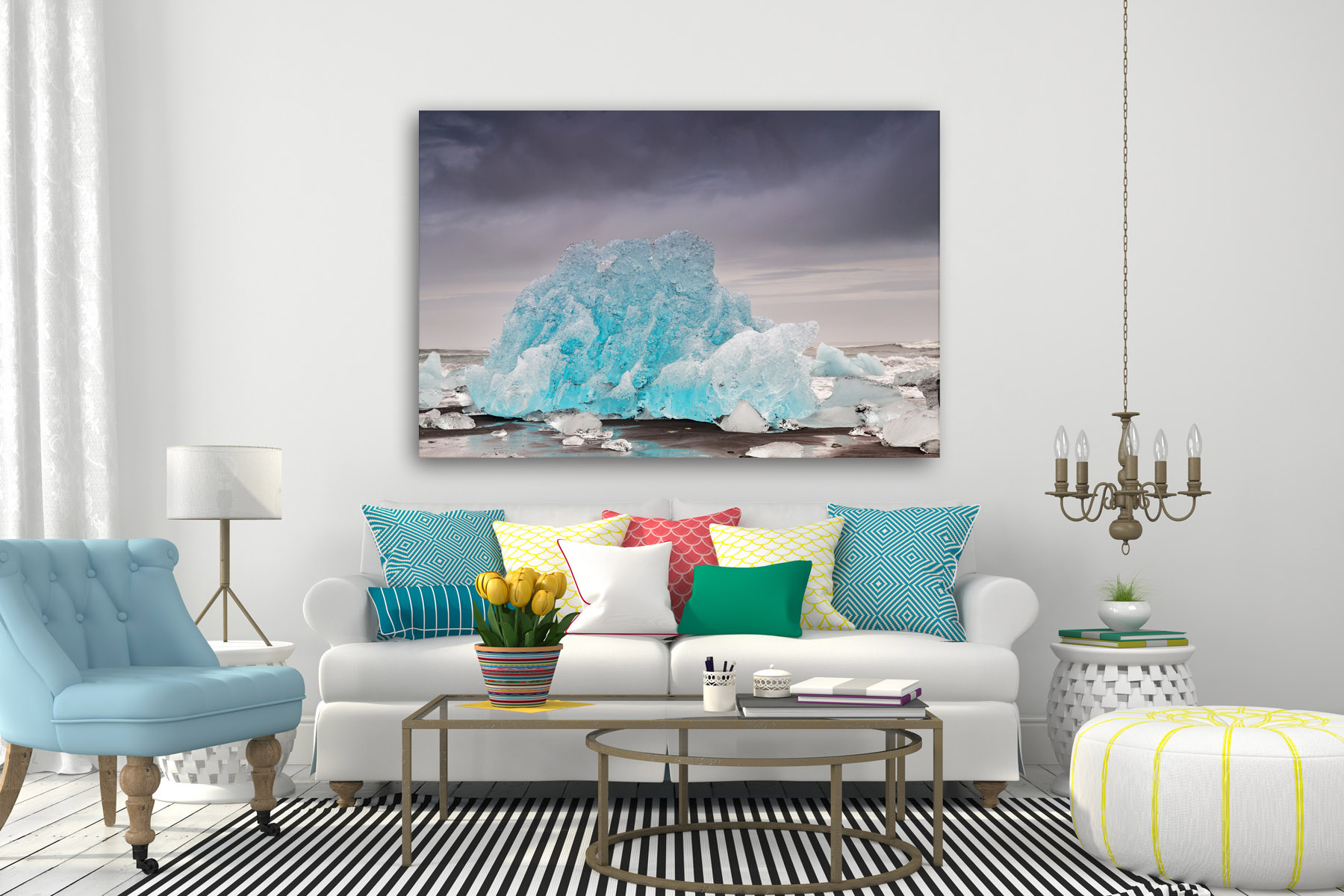 Iceberg on the Iceland beach as a fine art photo print on the wall