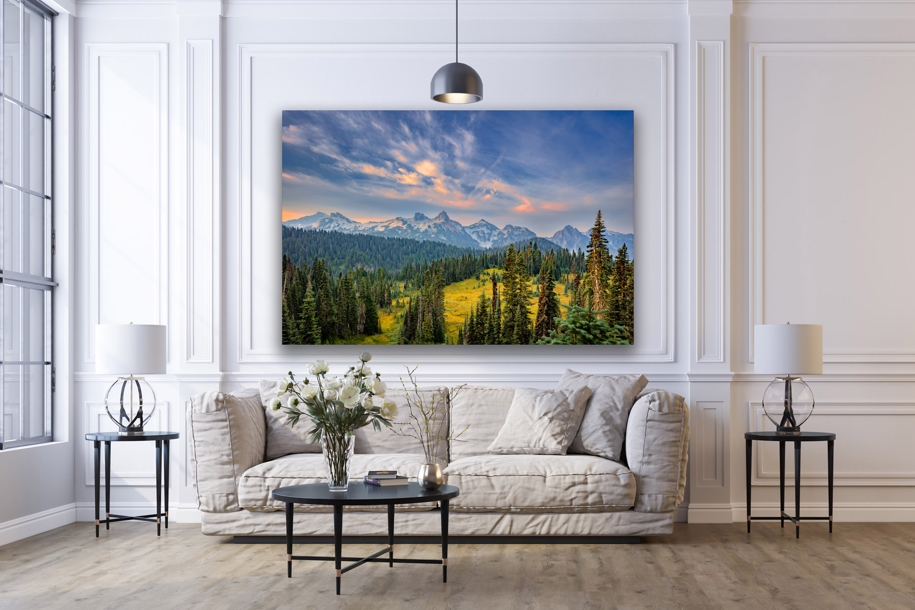 View of the Tatoosh Range at Mount Rainier as a fine art photo print on the wall