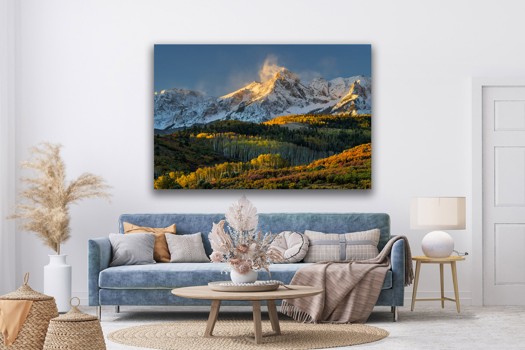 Colorado mountain with blowing snow as a fine art photo print on the wall