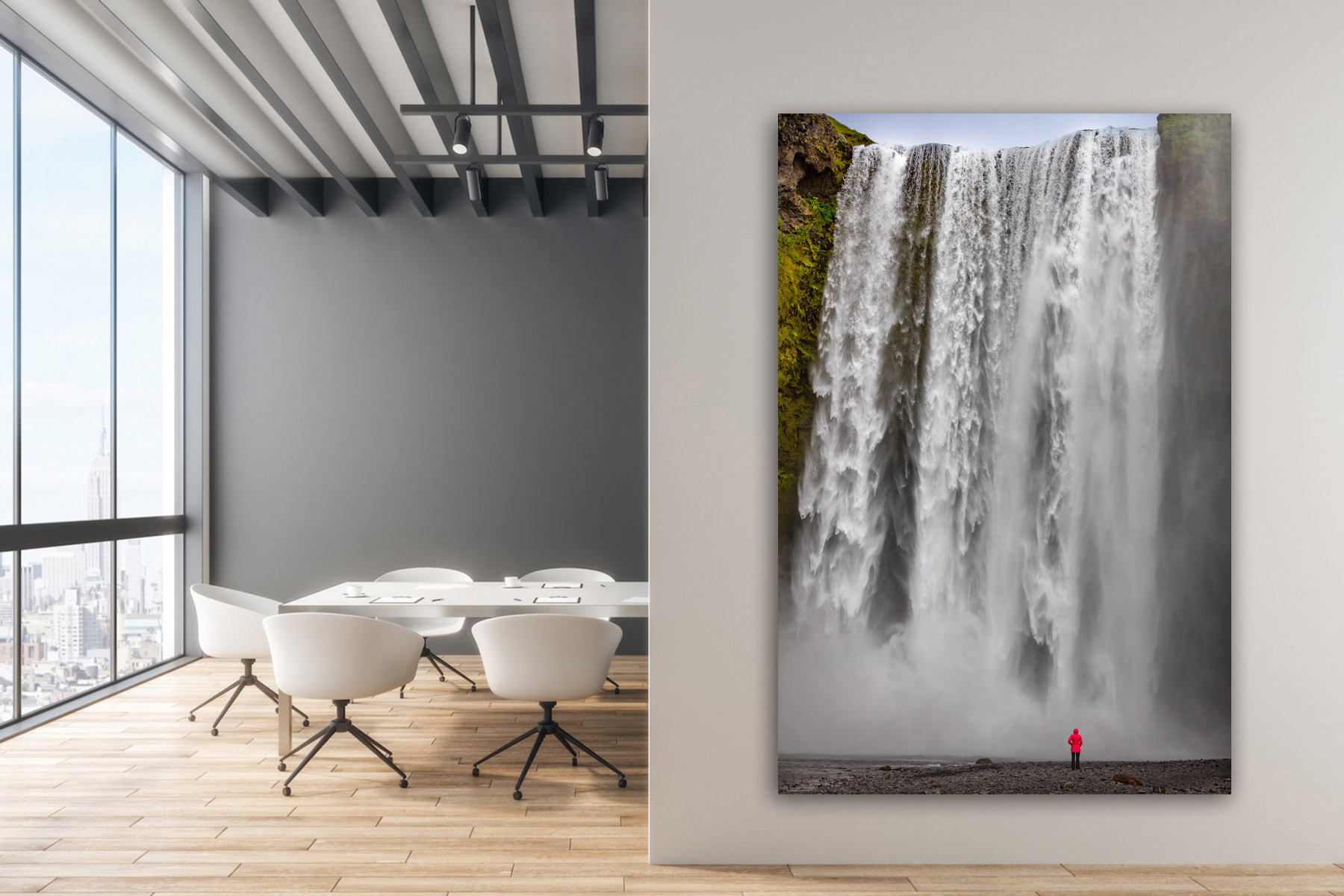 Skogafoss waterfall in Iceland as a fine art photo print on the wall