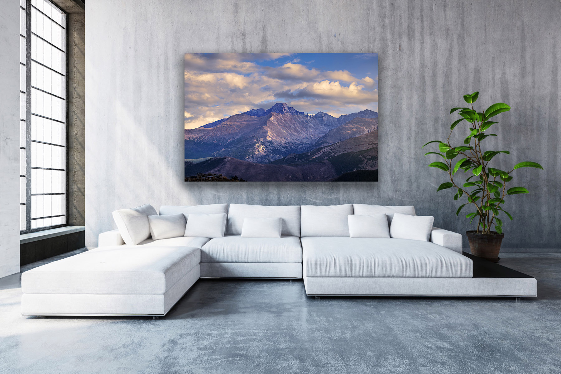 Rocky Mountain Wall Art print on a wall of Long's Peak in Rocky Mountain National Park
