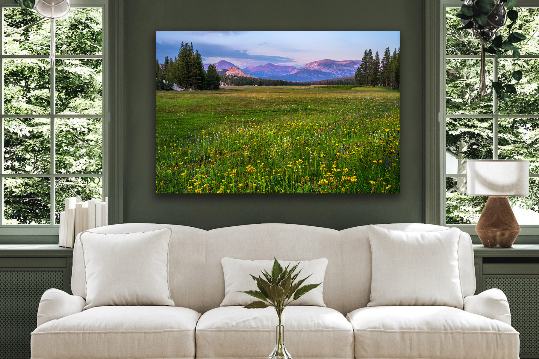 Tuolumne Meadows summer flowers as a fine art print on the wall
