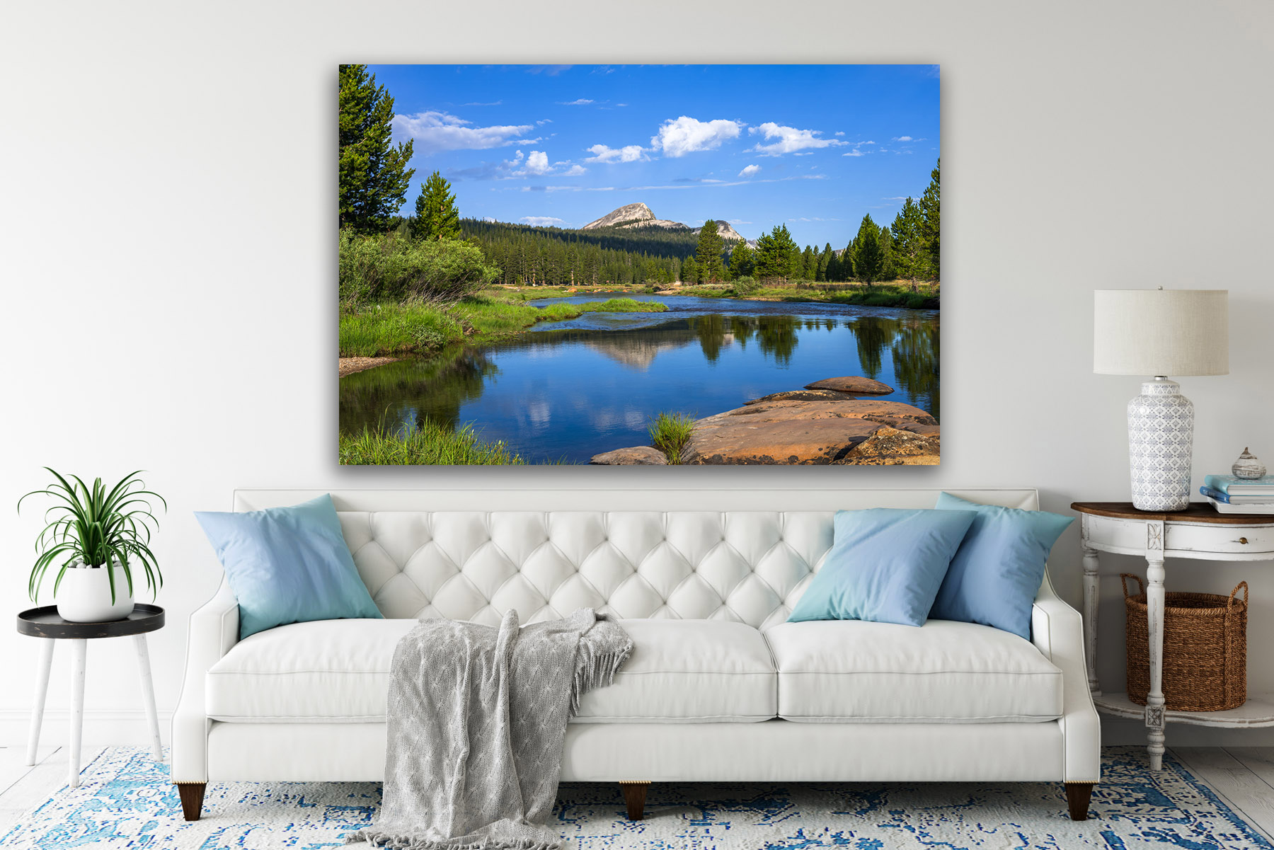 Tuolumne River and mountains as a fine art photo print on the wall